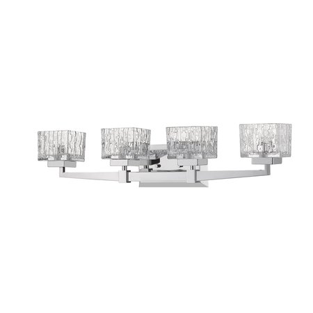 Z-Lite Rubicon 4 Light Vanity, Chrome & Clear 1927-4V-CH-LED